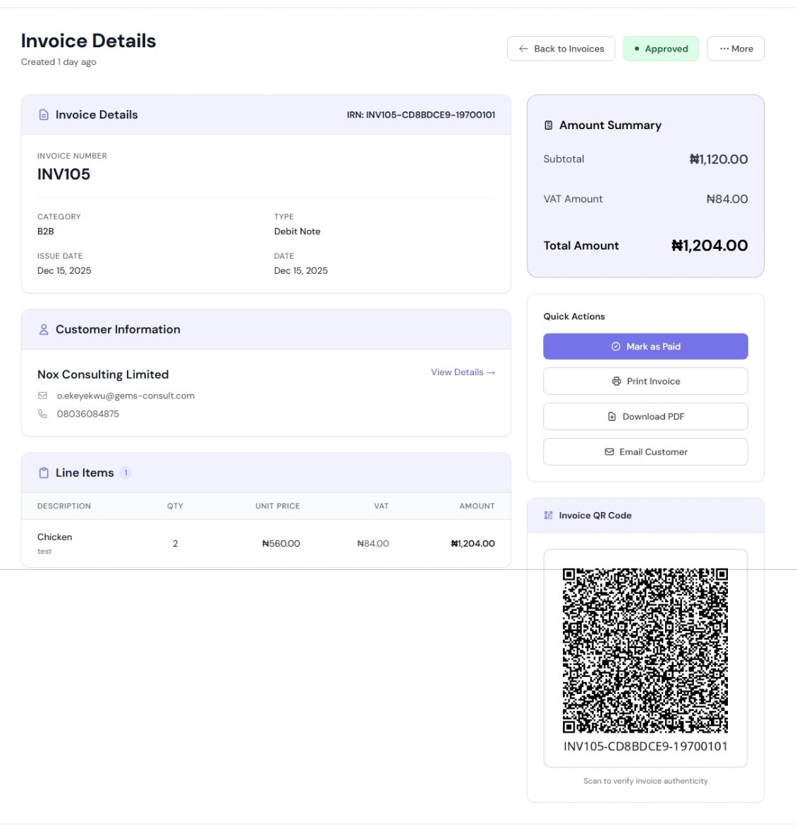 E‑Invoicing preview
